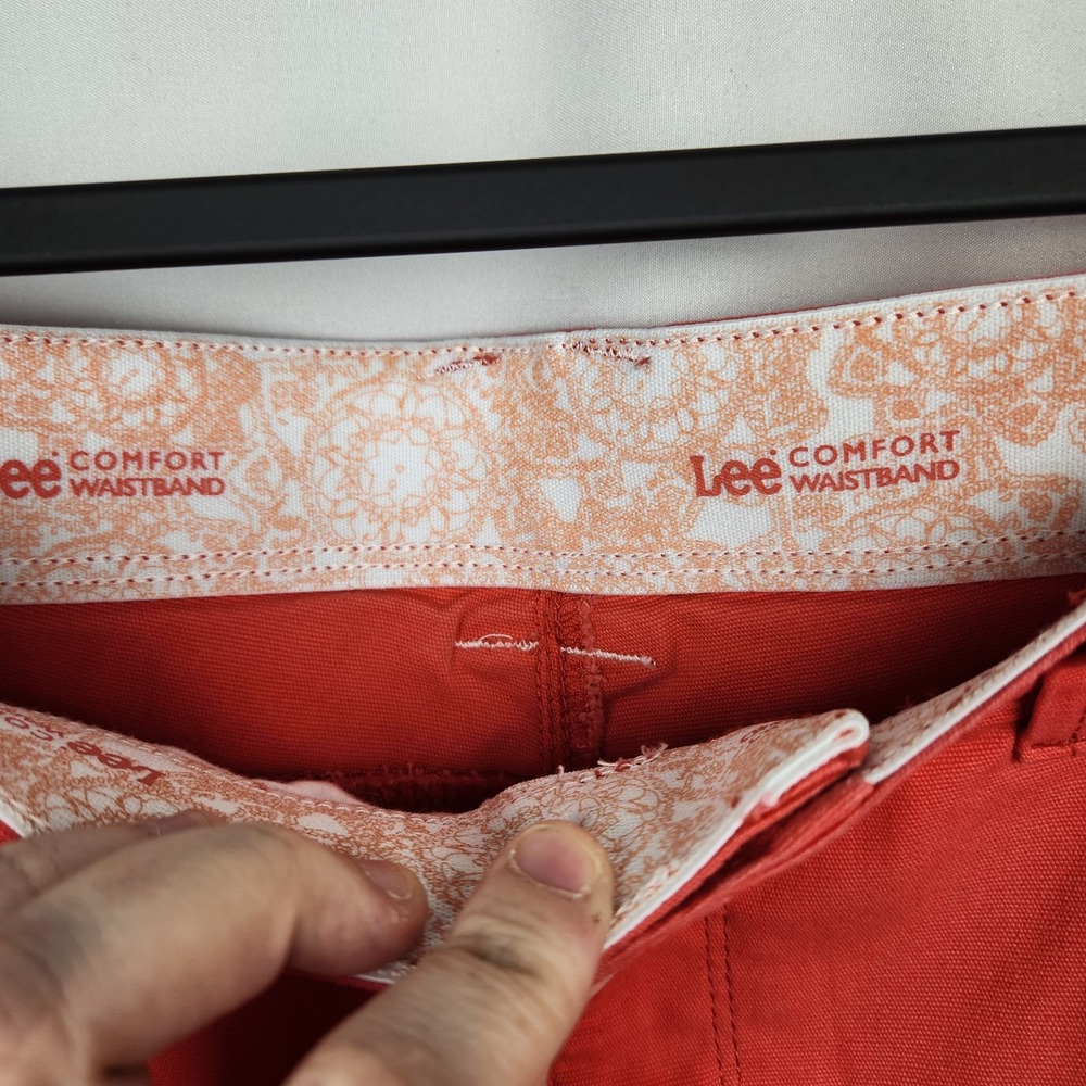 Lee Womens Mid Rise Denim‎ Bermuda Shorts Coral Size 18W Medium - Picture 3 of 7